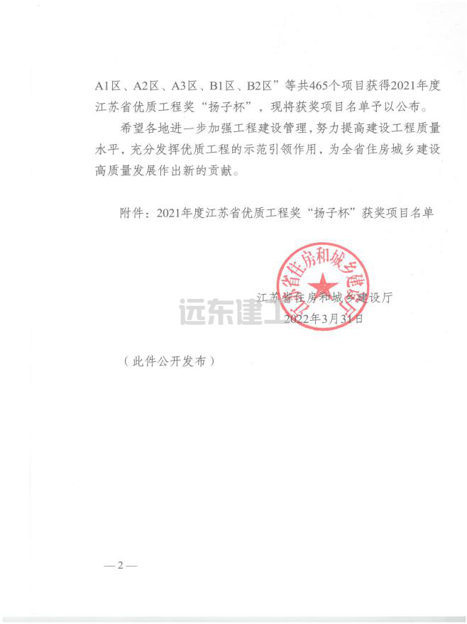 喜报 | 远东建工集团荣获2021年度江苏省优质工程奖“扬子杯”(图4)